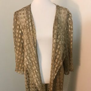 Vintage gold 80s duster, plus size